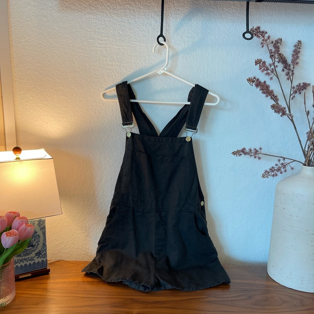 WeWoreWhat Charcoal Denim Overalls